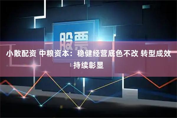 小散配资 中粮资本：稳健经营底色不改 转型成效持续彰显